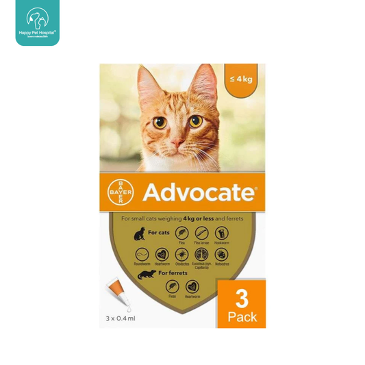 Advocate สำหรับแมวที่มีน้ำหนักต่ำกว่า 8.8 ปอนด์ (4 กก.)