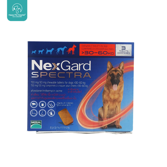 Nexgard Spectra สำหรับสุนัข 30-60 กก. (XL) สีแดง